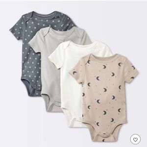 Baby Onesies 4 pack, Cloud Island, 3-6M, 100% Cotton